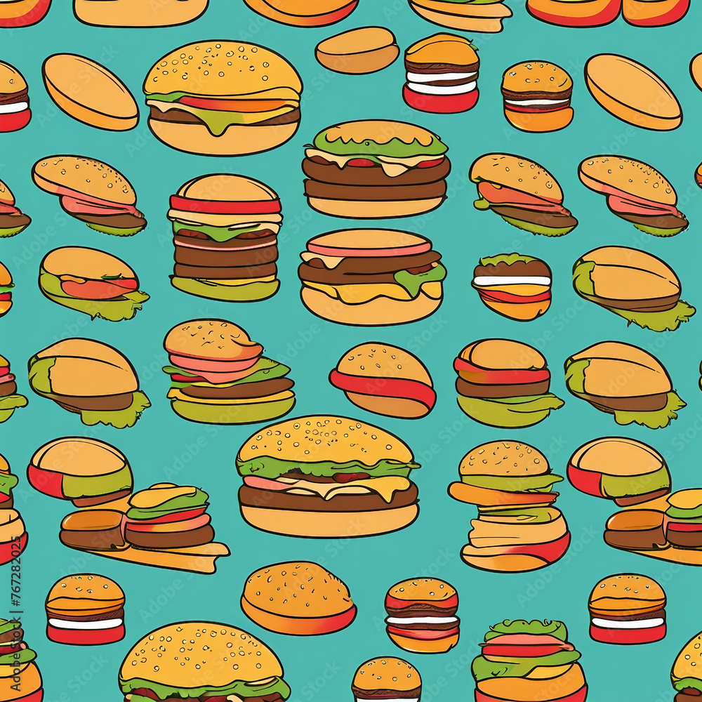 burger pattern illustration background burger pattern illustration background