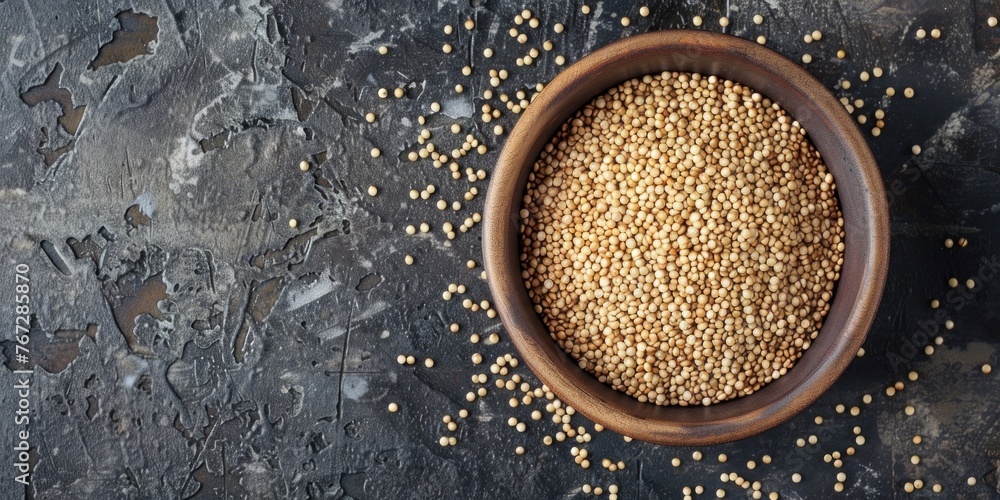 Organic Cereal Grains Texture in Bowl Organic Cereal Grains Texture in Bowl