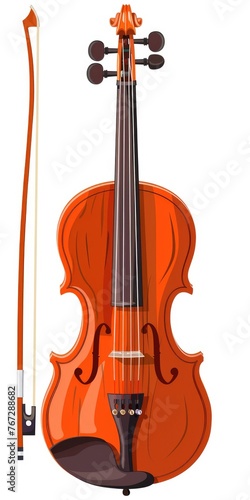 Classical Violin Isolated on White Background - Perfect Musical Instrument for Concerts, Symphonies, and Strings Music