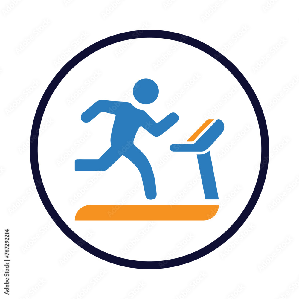 man, treadmill, running, electric, playing, sports, walking, man walking ion treadmill icon