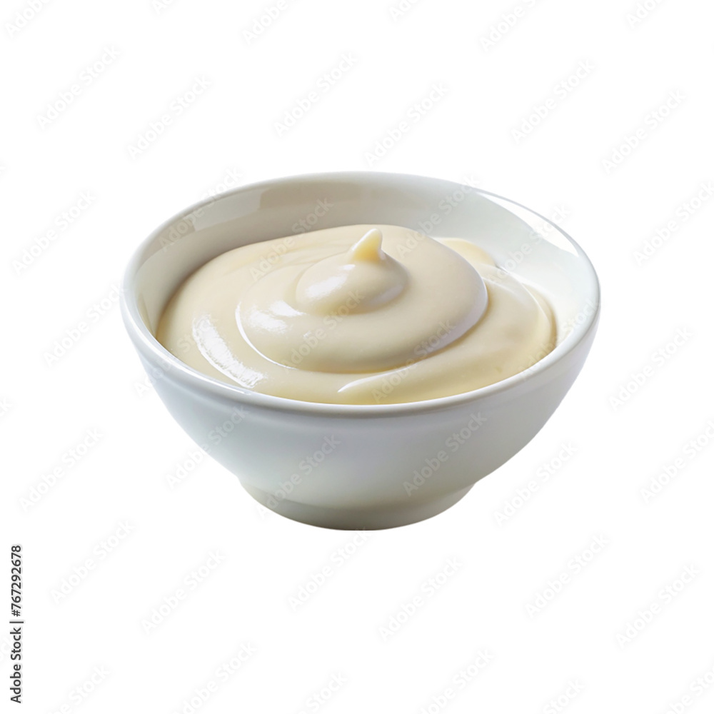 Mayonnaise in a bowl isolated on transparent background. Mayonnaise in a bowl isolated on transparent background.