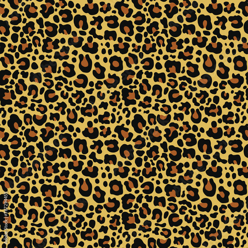 Animal leopard print, vector illustration fabric texture, fashionable pattern with cat spots