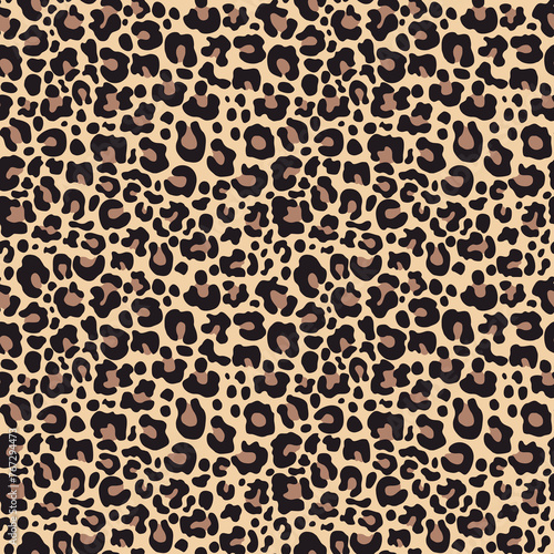  Leopard print vector seamless pattern  animal background  wild cat texture  spots on background.