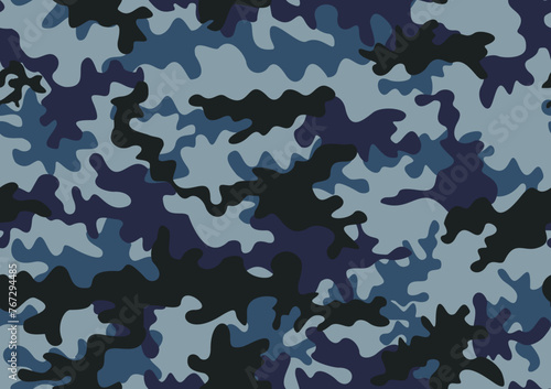 Texture camouflage blue pattern, repeat background, military naval dark blue background