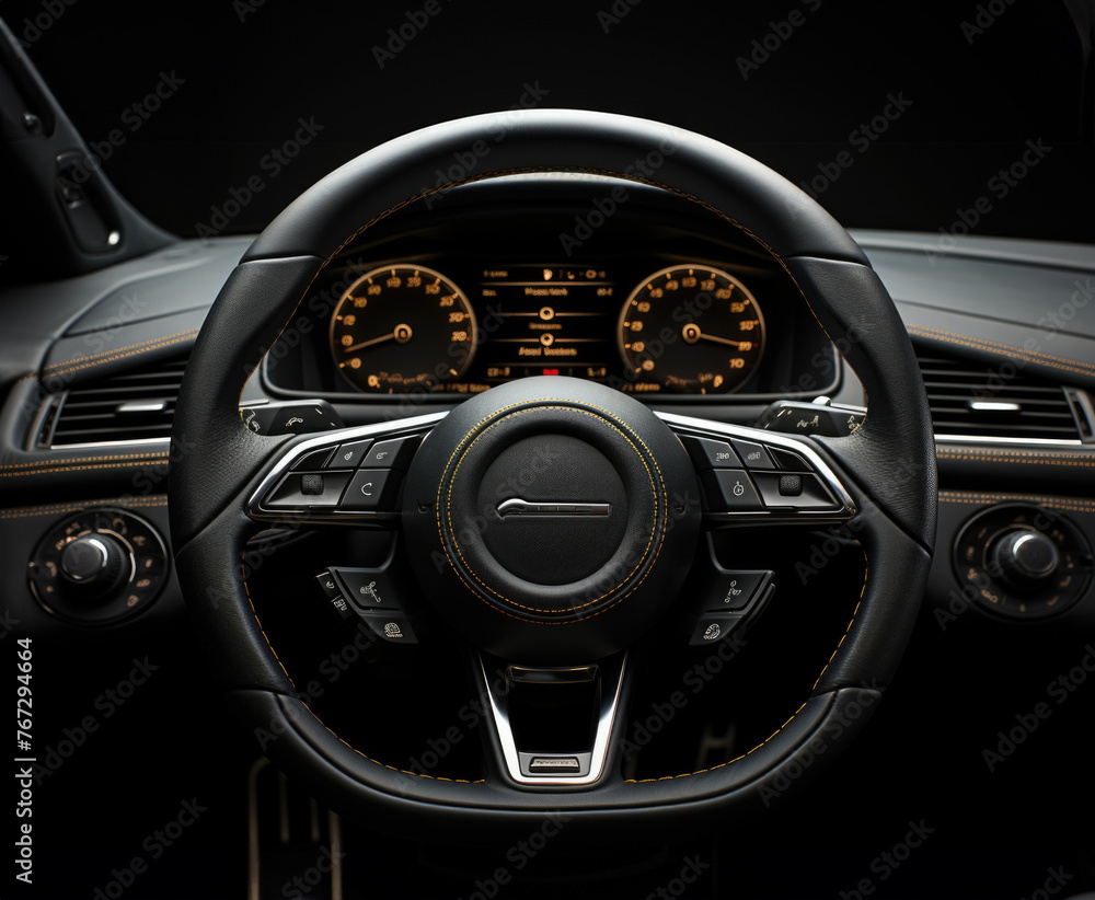 New and modern Car vehicle steering wheel Generative AI New and modern Car vehicle steering wheel Generative AI