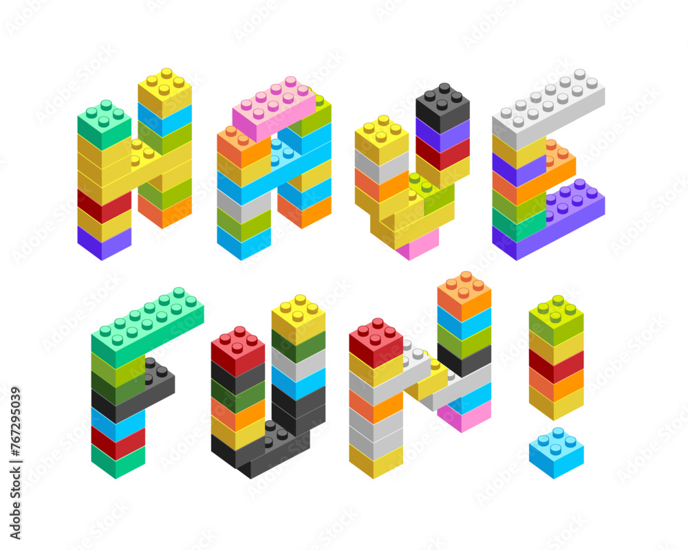 Have fun! Words made from construction blocks