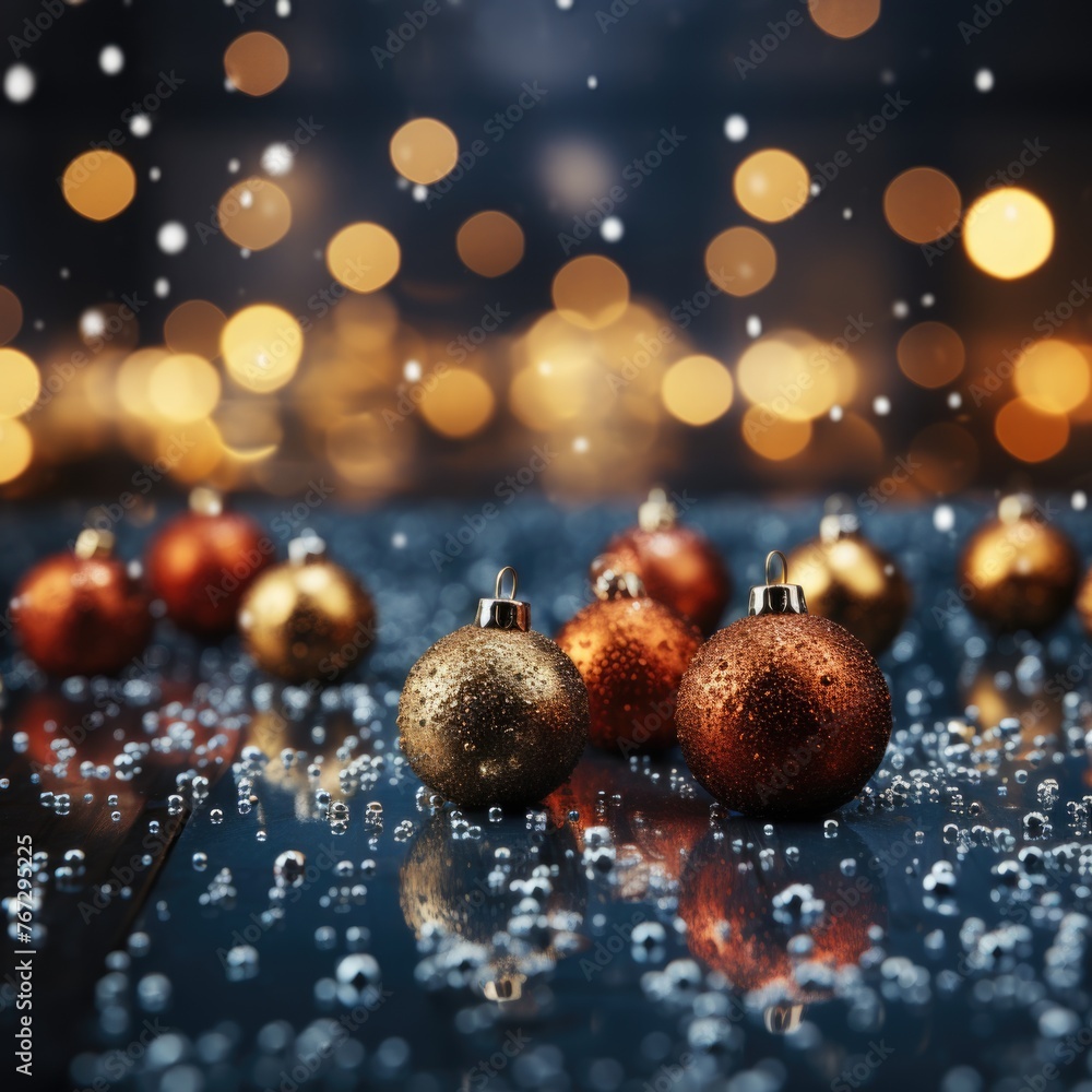 Christmas day balls bokeh background Generative AI Christmas day balls bokeh background Generative AI