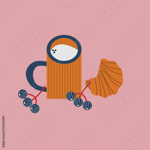 Jug vector design. Vector illustration isolated on lite pink background.