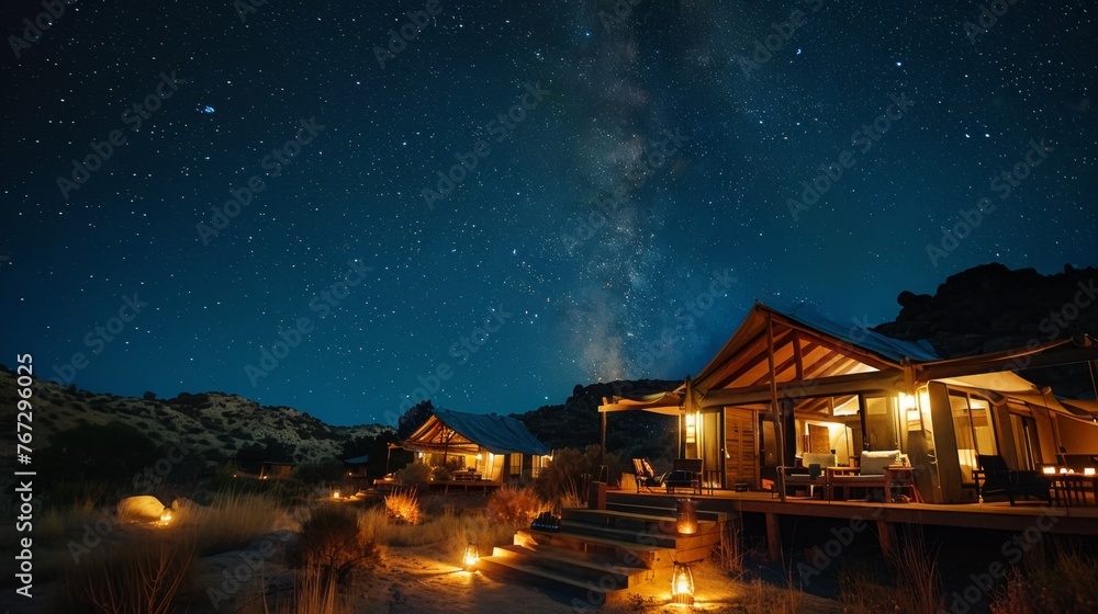 Obraz premium House Illuminated With Numerous Lights