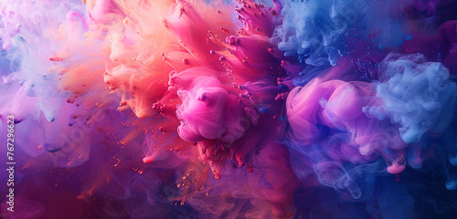 Abstract patterns emerge as vibrant pigments collide and disperse.