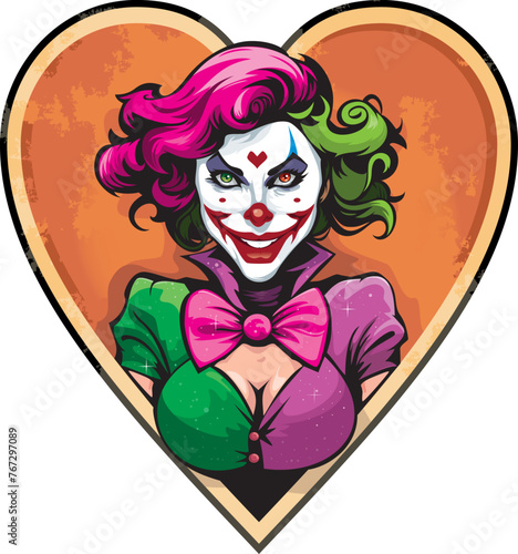 joker girl vector illustration