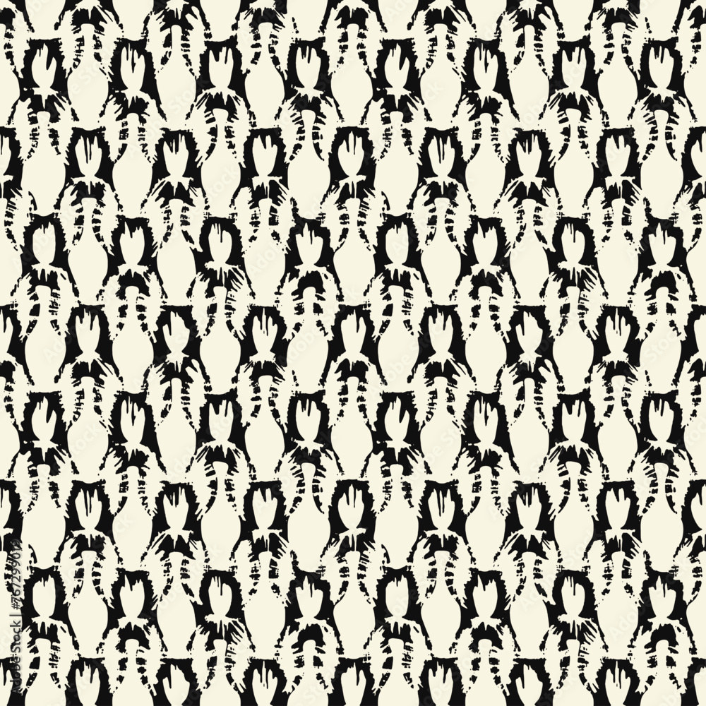 Monochrome Ornate Textured Check Pattern Monochrome Ornate Textured Check Pattern