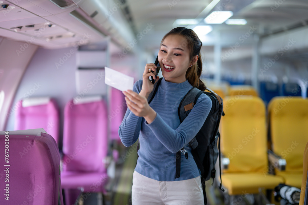 Traveler Boarding Airplane with Ticket in Hand Traveler Boarding Airplane with Ticket in Hand