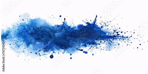 Abstract blue watercolor splash on a white background