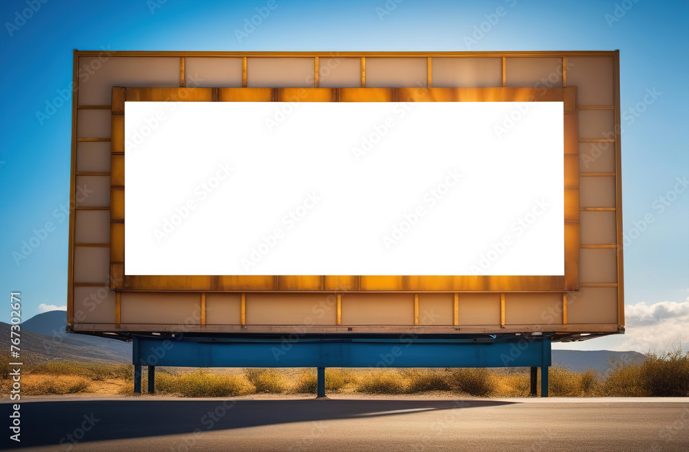 Empty Billboard on a Sunny Day Ready for Advertisement Empty Billboard on a Sunny Day Ready for Advertisement
