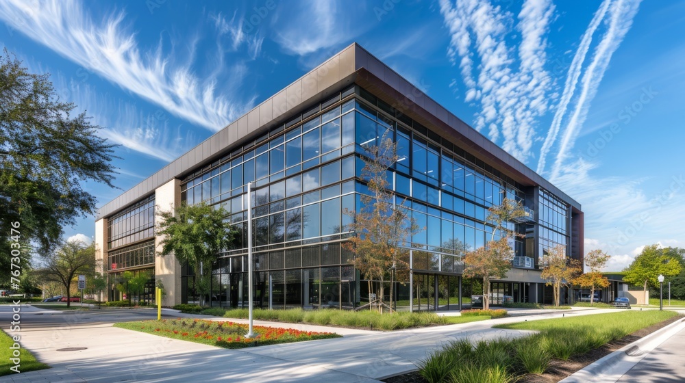 Obraz premium Modern commercial building design using exterior photography