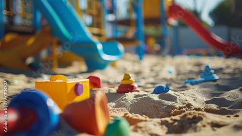 Wallpaper Mural Bright colors and textures of the playground, sand and toys Torontodigital.ca