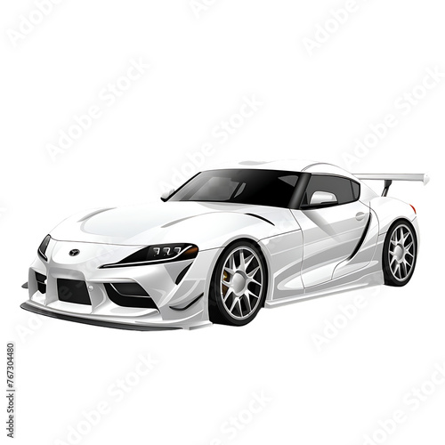 white car on transparent background 