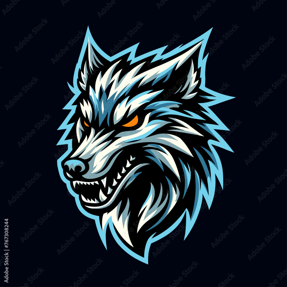 Wolves mascot esport logo character design - obrazy, fototapety, plakaty 
