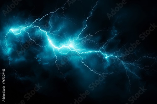 Mystic Electric Landscape: Cyan Darkness, Lightning Bolts, Mechanisms