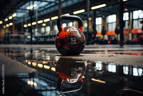 20 kg kettlebell in the corner of the gym., generative IA