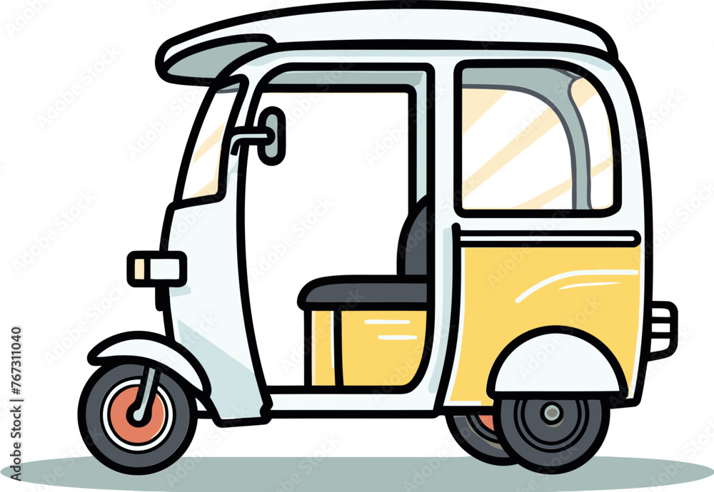 Traditional Rikshaw Vector Illustration Cultural Transport