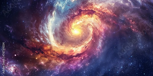 Galactic Splendor Radiant Arms of a Starry Spiral in Space