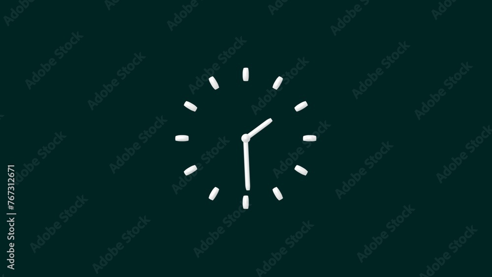 White clock icon 24 hours loop illustration. Stopwatch Alpha channel deep cyan background 4k illustration. White clock icon 24 hours loop illustration. Stopwatch Alpha channel deep cyan background 4k illustration.