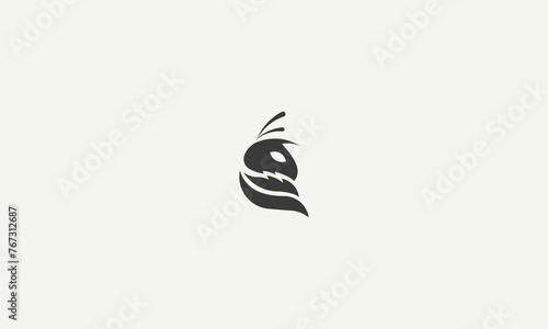 bee icon simple monogram logo design vector illustration
