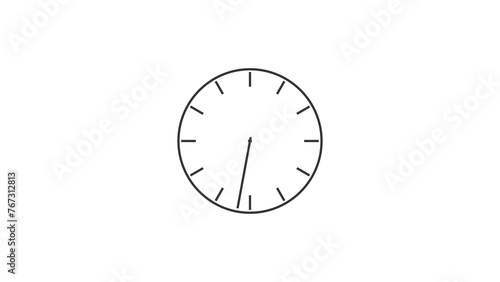 Clock spinning dark gray color illustration. White background watch on transparent 4k illustration.