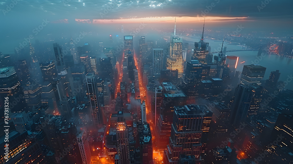 Bird's-eye shot of a cityscape at twilight, ambient, urban colors, decorative background, premium, metropolis, photorealistic Bird's-eye shot of a cityscape at twilight, ambient, urban colors, decorative background, premium, metropolis, photorealistic