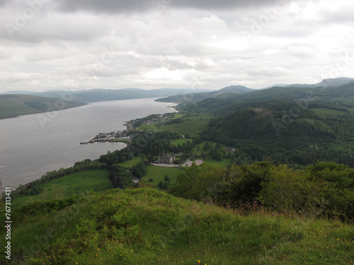 Forest viewed from Dun na Cuaiche - Inveraray - Royal Burgh - Argyll and Bute - Scotland - UK