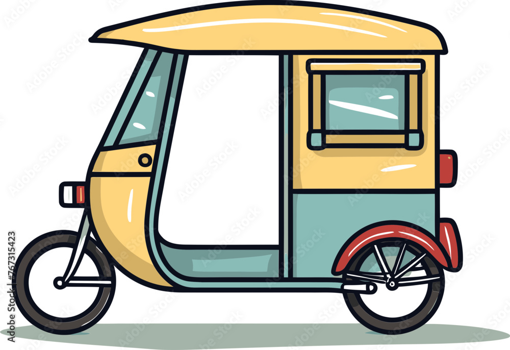 Traditional Rickshaw Vector Graphic Urban Adventure