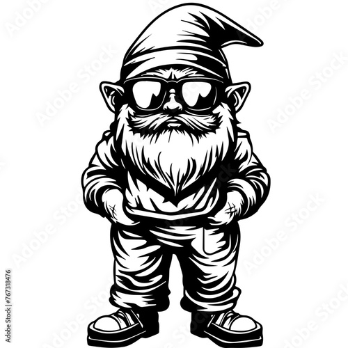 Chill Gnome Vector Illustration