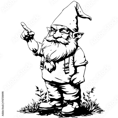 Chill Gnome Vector Illustration photo