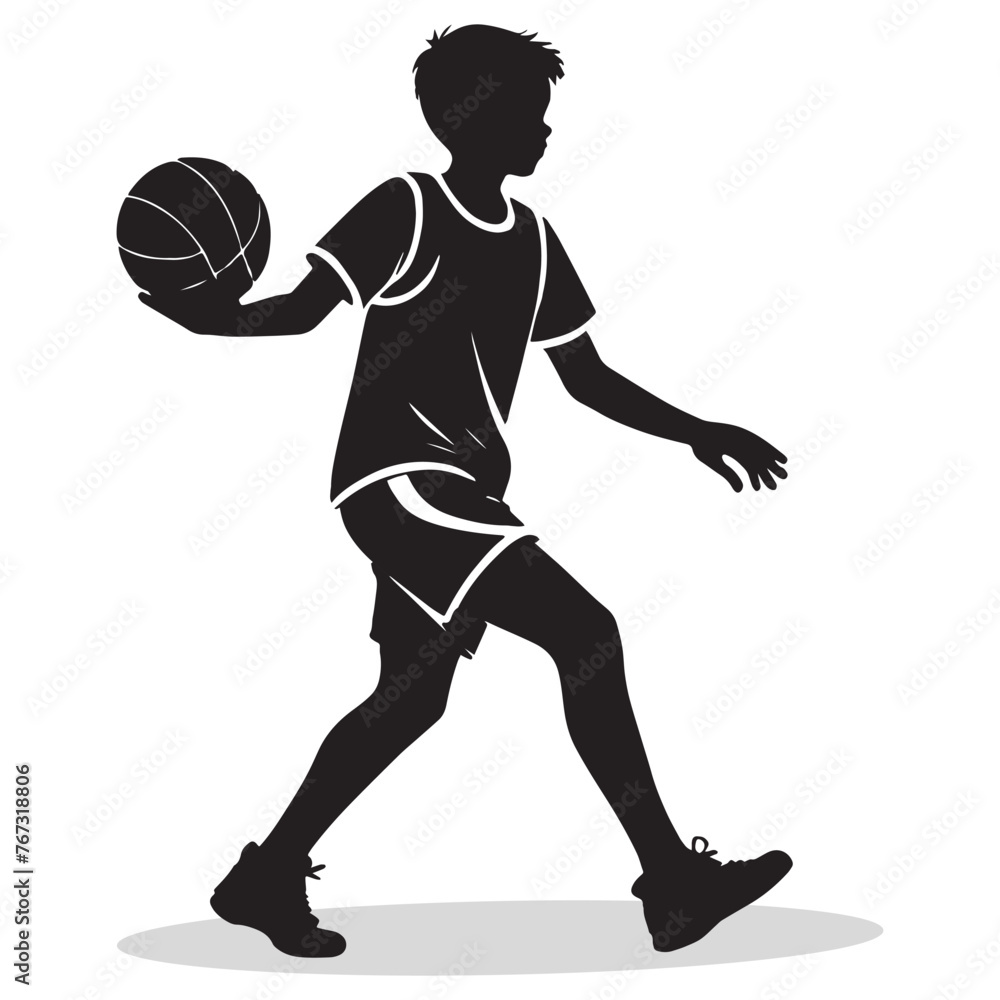 Handball silhouettes and icons. Black flat color simple elegant white background Handball vector and illustration.