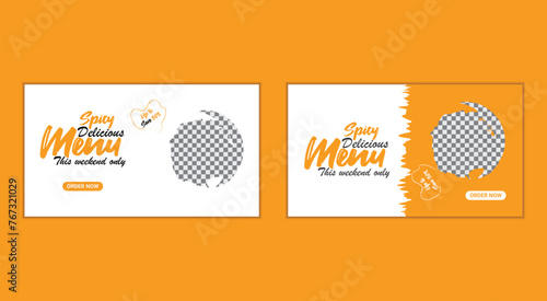 Food making youtube thumbnail social media post, and web banner design template.