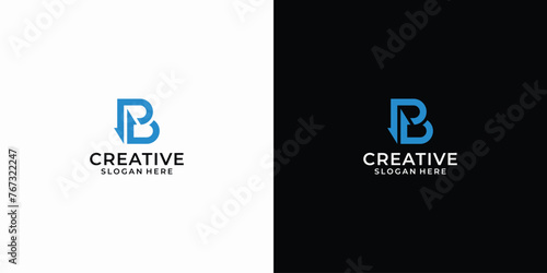 B logo arrow letter b design vector business investment logo finance logo marketing logo