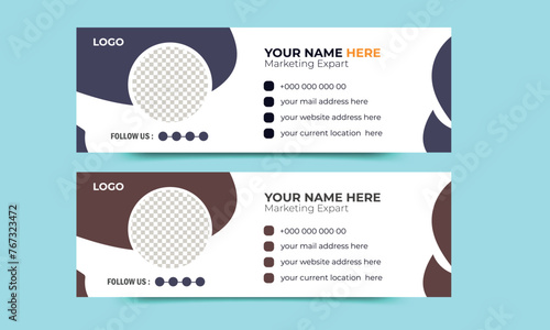 Corporate Email Signature Design Two colors variations Underlined Horizontal 