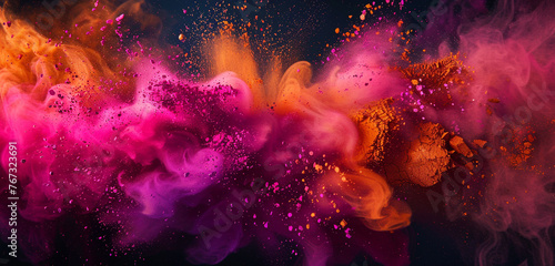 Vibrant pigments blend seamlessly, creating an explosion of color and texture.
