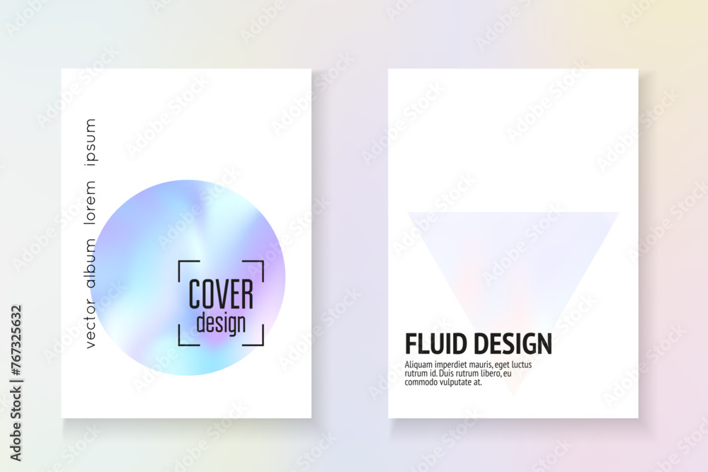 Fototapeta premium Minimal Pattern. Pink Neon Paper. Spectrum Poster. Memphis Effect. Colorful Pearl Backdrop. Chrome Vector. Abstract Shape. Blue Minimal Pattern