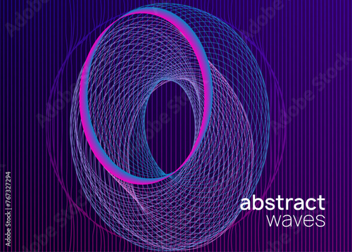 Party Flyer. Nightclub Disco Illustration. Blue Music Poster. Pink Sound Background. Electro Cover. Edm Concert Element. Dance Magazine. Violet Party Flyer