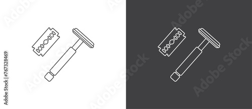 Classic Beard shaving icon, barber tool. Hair salon equipment icons, hairdresser vector icons set. Scissors vector icon set. Barbershop, salon, hairdresser, haircut, hairdresser symbol or sign.