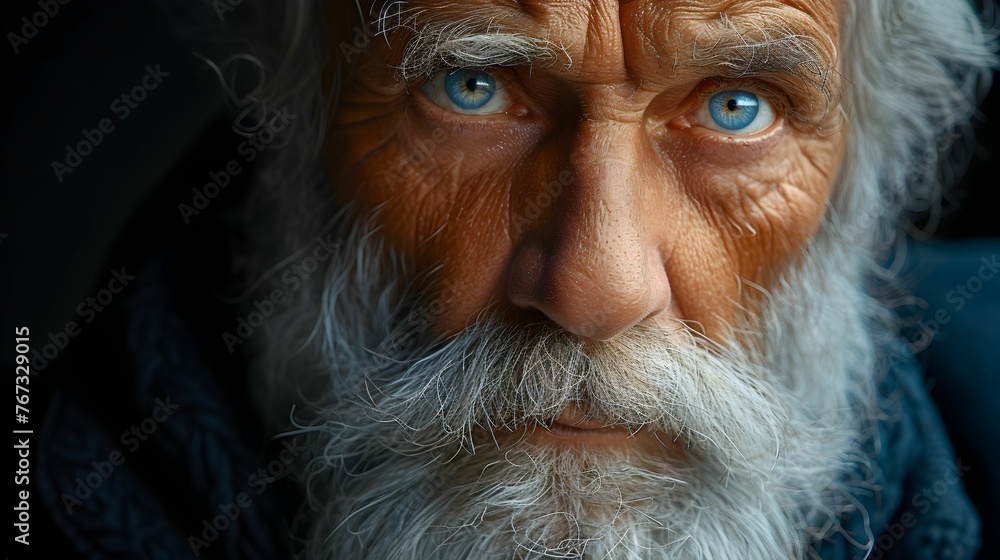 close-up portrait of an old man close-up portrait of an old man