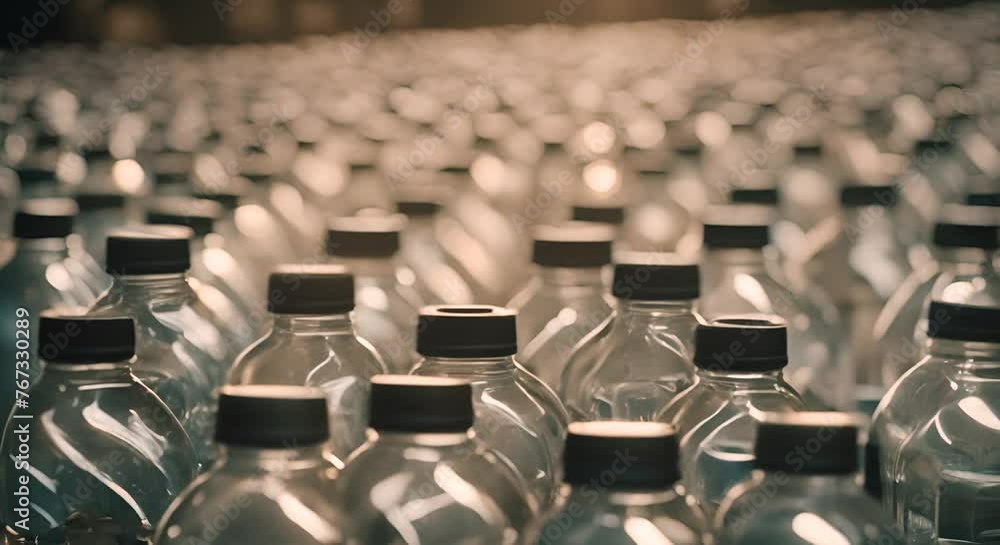 Bottles in a bottling plant. Bottles in a bottling plant.