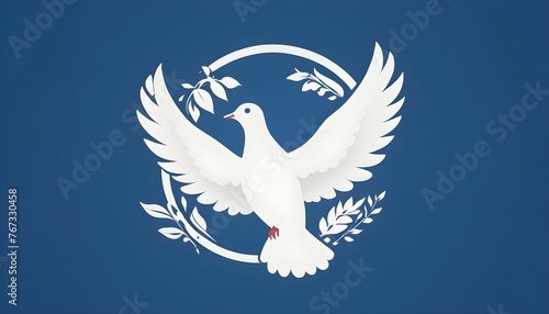 The symbol is the dove logo for internatonal bird Day created with generative ai. photo