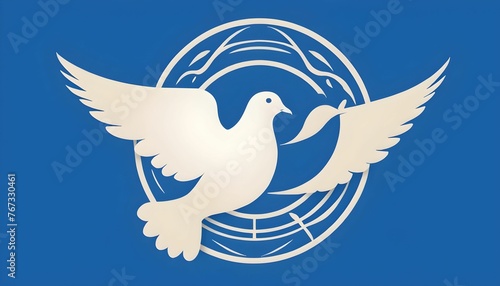 The symbol is the dove logo for internatonal bird Day created with generative ai. photo