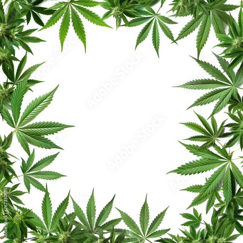 caixilho formado por folhas de cannabis