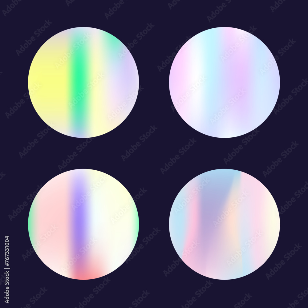 Holographic abstract backgrounds set. Gradient hologram. Stylish holographic backdrop. Minimalistic 90s, 80s retro style graphic template for book, annual, mobile interface, web app. Holographic abstract backgrounds set. Gradient hologram. Stylish holographic backdrop. Minimalistic 90s, 80s retro style graphic template for book, annual, mobile interface, web app.