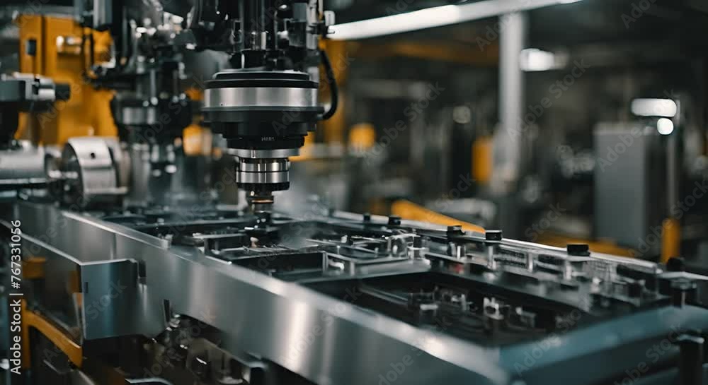 Robotic arm in a modern factory. Robotic arm in a modern factory.